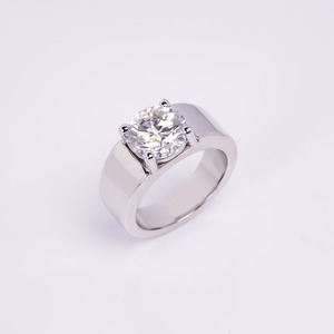 Anillo de Sello de Banda Ancha con Diamante Cultivado en Laboratorio, Plata de Ley 925, Joyería Preciosa y Elegante, Anillo de Regalo - Product Image 2