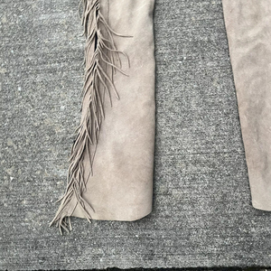 Custom Made Suede Leather <b>Chaps</b> Straight Best Quality Black Equestrian Product Half Mini Horse <b>Riding</b> Equipment - Product Image 4