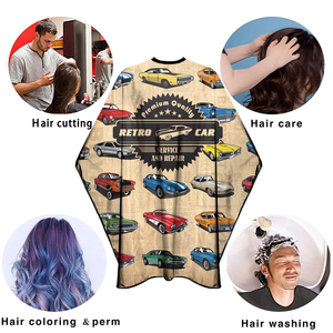 ผ้าคลุมตัดผมคุณภาพสูงสำหรับร้านเสริมสวย ลายพิมพ์ดีไซน์เนอร์ ผ้าคลุมช่างตัดผมกันน้ำ ปรับระดับคอได้ - Product Image 6
