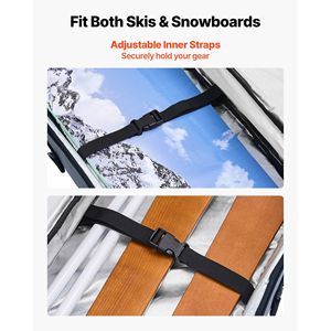 Borsa da Snowboard imbottita da 65 pollici/165 cm con cinghie regolabili 600D tessuto Oxford impermeabile per viaggi aerei-include stivali racchette da sci - Product Image 5
