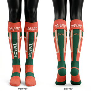 <b>Men</b> and women Gaelic Football <b>Socks</b> Premium Polyester Cotton Blend Breathable Jacquard Knit Custom Logo <b>Yellow</b> Blue Panel Design - Product Image 3