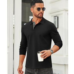 Polo de Manga Larga para Hombre – Camiseta de Golf Clásica de Algodón con Cuello para Uso Diario, Casual y de Negocios - Product Image 2