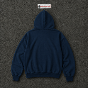 เสื้อฮู้ดโอเวอร์ไซส์ลายกราฟิก Navy พร้อมตัวอักษรสีเหลือง พิมพ์ลายสตรีทแวร์ เสื้อสเวตเชิ้ตแบบสวม Unisex สไตล์ลำลองสำหรับผู้ชาย ลดราคา - Product Image 6