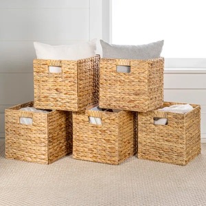 Modern Rectangle Metal <b>Wire</b> <b>Storage</b> <b>Basket</b> With Handles Multi-Purpose Organizer - Product Image 6