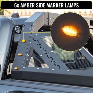 Barra Antirollio Regolabile per Camion con 6 Luci Laterali Ausiliarie Ambra, Portapacchi Universale per Pickup - Product Image 5