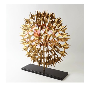 Escultura Abstracta de Árbol para Escritorio y Mesa, Escultura de Metal Cosmos en Oro Antiguo, Decoración de Mesa - Product Image 1