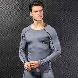 Chemises de compression pour hommes, dernière tendance, vente chaude - Spandex/Polyester, respirantes, séchage rapide, écologiques, manches longues, couleurs et logo personnalisés - Product Image 5