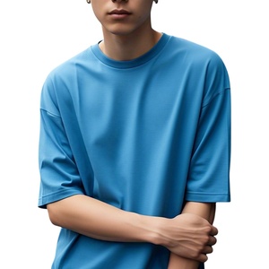 Camisetas para hombre Camisetas de algodón pesado de gran tamaño O-cuello Transpirable Manga corta 100% algodón Camiseta para hombre ajuste suelto - Product Image 1