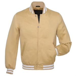 Veste de baseball pour homme avec logo personnalisé, en polyester satiné, boutonnée avec poches latérales, veste de baseball pour homme - Product Image 5