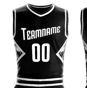 Conjunto de Uniforme de Baloncesto Personalizado, Camiseta y Pantalones Cortos Sublimados en Blanco y Negro, Nombre del Equipo, Número 00, Ropa Deportiva Unisex para Adultos - Product Image 6