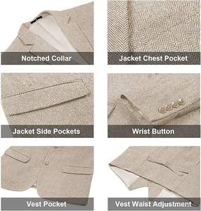 Dernier Design 2026 – Costumes de Cérémonie 3 Pièces pour Homme : Pantalon, Veste et Blazer – Idéal Mariage et Cérémonies – Respirant et à Simple Boutonnage - Product Image 3