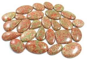 Wholesale Natural Unakite Cabochon Flat Back Green Red Gemstones Crystals Minerals Bulk Wholesale Supplier - Product Image 3