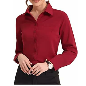 Camisas de Vestir Formales Personalizadas para Mujer, Camisas de Vestir de Manga Larga con Cuello Camisero, Camisa de Algodón con Botones - Product Image 2