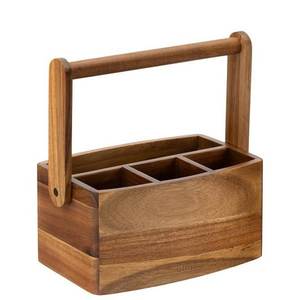 Organisateur de rangement moderne en bois avec poignée, support polyvalent pour cuisine, salle de bain, bureau, boîte en bois portable - Product Image 5