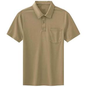 Chemises polo respirantes pour hommes, 100% coton, tricotées, vêtements de sport avec poches, chemises polo décontractées pour l'été - Product Image 1