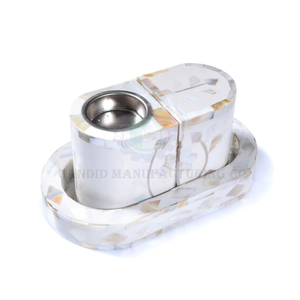 Ensemble de brûleurs d'encens en nacre incrustée, support à Bakhoor arabe, plateau fait main, décoration religieuse de table pour aromathérapie - Product Image 1