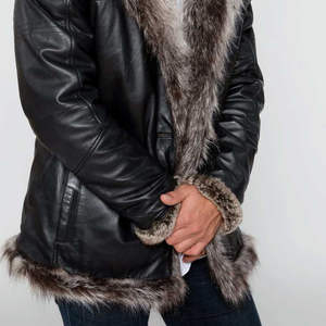 Chaqueta de Invierno para Hombre, de Cuero y Lona, Cuello Alto, Diseño Personalizado, Impermeable, Ecológica, Máxima Comodidad - Product Image 6