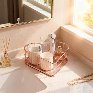 Multifunctional Iron Heart Shape Storage <b>Basket</b> Decorative Wire Organizer for Home Office - Product Image 5