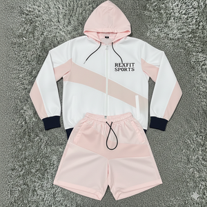 ชุดกีฬา Rexfit Sports 2026 พรีเมียมสำหรับผู้ชาย เสื้อแจ็คเก็ตกันลมไนลอนและกางเกงขาสั้น ชุดกีฬาแบบกำหนดเอง ชุดสองชิ้น ชุดวอร์ม ขายส่ง - Product Image 2