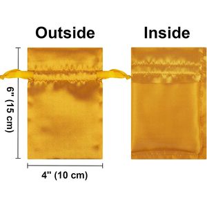 2025 50 PCS Bolsas de satén gris 4x6 pulgadas, bolsas de joyería con cordones, favores de fiesta - Product Image 6