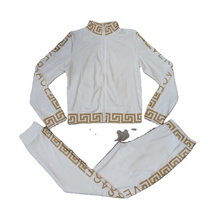 2022 dernière conception personnalisable femmes Jogging survêtement tissu éponge exclusif fermeture éclair avant Logo femmes sport survêtement - Product Image 5