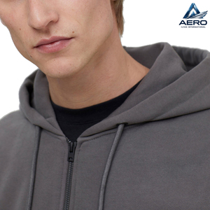 Vente en gros de sweats à capuche zippés pour hommes en polaire, avec broderie effet serviette, patchwork chenille et motif graphique lettré - Product Image 5