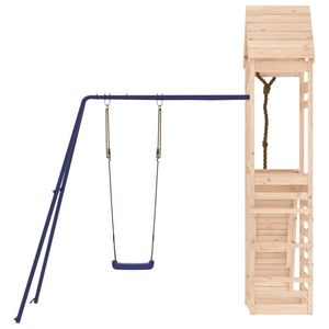 Parque Infantil Grande y Resistente para Exteriores con Columpios de Madera de Pino Sólido Azul Natural - Una Opción Duradera y Atractiva - Product Image 4