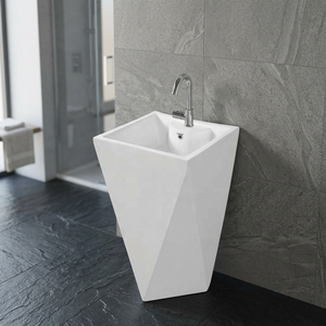 Bathroom Vessel Sink Hand Wash Basin Pedestal Hot Sale Gold Oval Countertop Ceramic Black Red White <b>Light</b> - Product Image 6