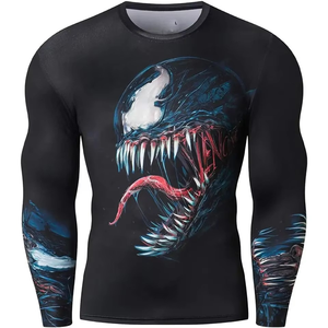 Chemises de rashguard MMA à manches longues personnalisables pour hommes adultes - Spandex/Polyester respirant, séchage rapide, compression, couleurs et tailles personnalisées - Product Image 1