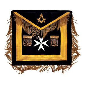 Delantales de la Gran Logia de Malta para Hermanos Maestros, Regalia Masónica con Bordado Plateado, según el Reglamento de Malta, para el Muy Reverendísimo Maestro de la Primera Mano Derecha - Product Image 3
