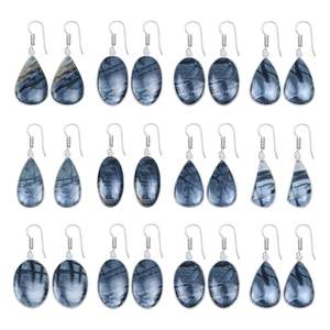 Hermosos y Modernos Pendientes Colgantes de Bisel Plateado con Jaspe Picasso Natural de Múltiples Formas, Venta al por Mayor, el Mejor Regalo para Fiestas para Mujeres y Niñas - Product Image 1