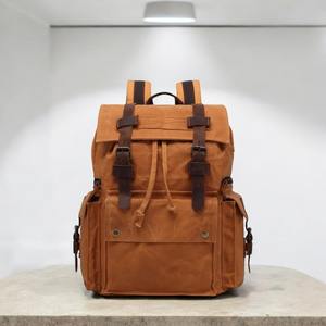 Leather <b>Canvas</b> Backpack Premium <b>Canvas</b> Travel <b>Laptop</b> <b>Bag</b> Wholesale OEM Private Label Supplier LCB-0068 - Product Image 6