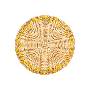 Mantel Individual de Mimbre de Ratán Clásico Zig Zag Ecológico de Alta Calidad, 400 mm de Diámetro, Reutilizable, Tejido a Mano, Color Personalizado, el Mejor - Product Image 3