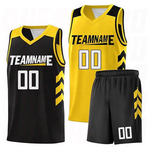 Uniforme de basket-ball d'été personnalisé en polyester, respirant, grande taille, imprimé, séchage rapide, maillot réversible, vêtements de sport, uniforme d'équipe - Product Image 1