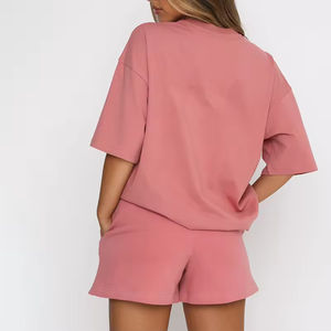 Conjuntos de Verano para Mujer, Camiseta y Pantalones Cortos, Conjunto de Dos Piezas, Pantalones Cortos Lisos, Conjuntos de Pantalones Cortos Personalizados para Mujer - Product Image 3