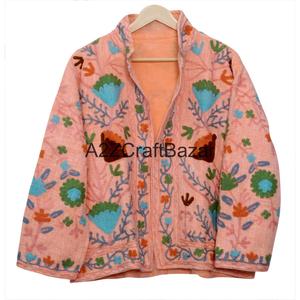 Chaqueta Suzani TNT Tejida a Mano 100% Algodón, Abrigo Bordado para Mujer, Forro de Algodón Transpirable, Estampado Floral, Primavera Verano - Product Image 6