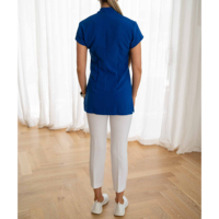 Tunique unisexe respirante en polyester, coton et élasthanne, avec logo personnalisé, de haute qualité, pour le secteur de la beauté, des salons de massage thaïlandais et les professionnels.