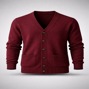 Suéter Escolar Personalizado OEM para Niños, Cárdigan con Cuello en V, Manga Larga, Botones, Bolsillos, Talla Grande, para Primavera - Product Image 1