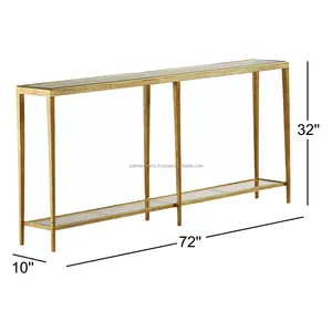 Table à manger carrée de luxe en fer, mobilier moderne, écologique, vente en gros, table basse artisanale sur mesure, base dorée, exportation pour la maison - Product Image 2