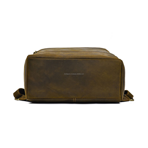 Men's Retro Genuine Leather <b>Backpack</b> Zipper Closure-Lightweight <b>Waterproof</b> <b>School</b> Travel Laptop Bag - Product Image 6