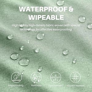 Sage Green Rectangle Linen <b>Table</b> Cloth Waterproof and Wrinkle-Free for Christmas Decorations and Durable Wipeable <b>Table</b> <b>Cover</b> - Product Image 2