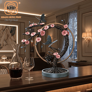 Estante para Botellas de Vino con Diseño de Flor de Durazno, Escultura de Hierro Forjado, Decoración para el Hogar, Soporte de Exhibición Personalizable, Diseño Elegante, Artesanía Premium - Product Image 4