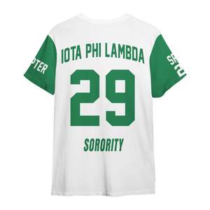 Camisa Personalizada de la Hermandad Iota Phi Lambda, Blanca con Verde Esmeralda, Camisa de la Hermandad Iota Phi Lambda Desde 1929 - Product Image 6