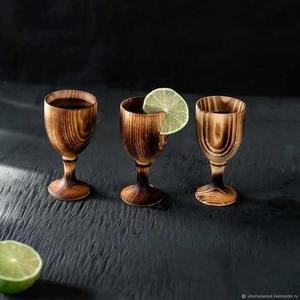 Taza de cerveza y café de madera rústica hecha a mano – Taza de madera natural para bebidas frías y calientes - Product Image 3
