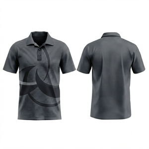 Camiseta de punto casual para hombre con bloques de color, bolsillos, manga corta, diseño estampado, longitud regular, transpirable, de Spandex/Poliéster - Product Image 3