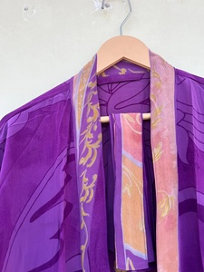 Seda Púrpura Kimono Largo Kimono Chaqueta Kimonos Cardigan Beach Cover Up - Product Image 2