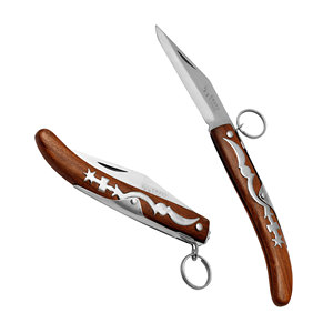 Juego de Cubiertos de Acero Inoxidable de Diseño Clásico Inspirado en la Guerra Civil con Mangos de Madera de Palisandro y Hueso - Cuchillo, Tenedor, Cuchara - Regalo para Camping - Product Image 1