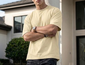 T-shirt Oversize Homme en Gros, Tissu Jersey Lourd, Style Vintage Délavé à l'Acide, Impression Graphique Personnalisée, Haut Streetwear Vierge - Product Image 2