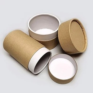 กล่องทรงกระบอกพิมพ์โลโก้ตามสั่ง บรรจุภัณฑ์แบบย่อยสลายได้ ทำจากกระดาษคราฟท์ เป็นมิตรกับสิ่งแวดล้อม สำหรับสินค้าจำเป็น พร้อมฝาปิดกระดาษ - Product Image 2