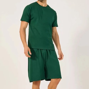 New Design Men Two Piece Summer Outfit Crew Neck Contrast <b>Collar</b> <b>T</b> <b>Shirt</b> with Matching Shorts Comfortable Lightweight Set - Product Image 5